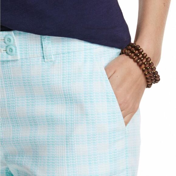 Vineyard Vines Women's Cotton Jacquard Gingham Whale Dayboat Shorts sz 00 - Picture 6 of 7